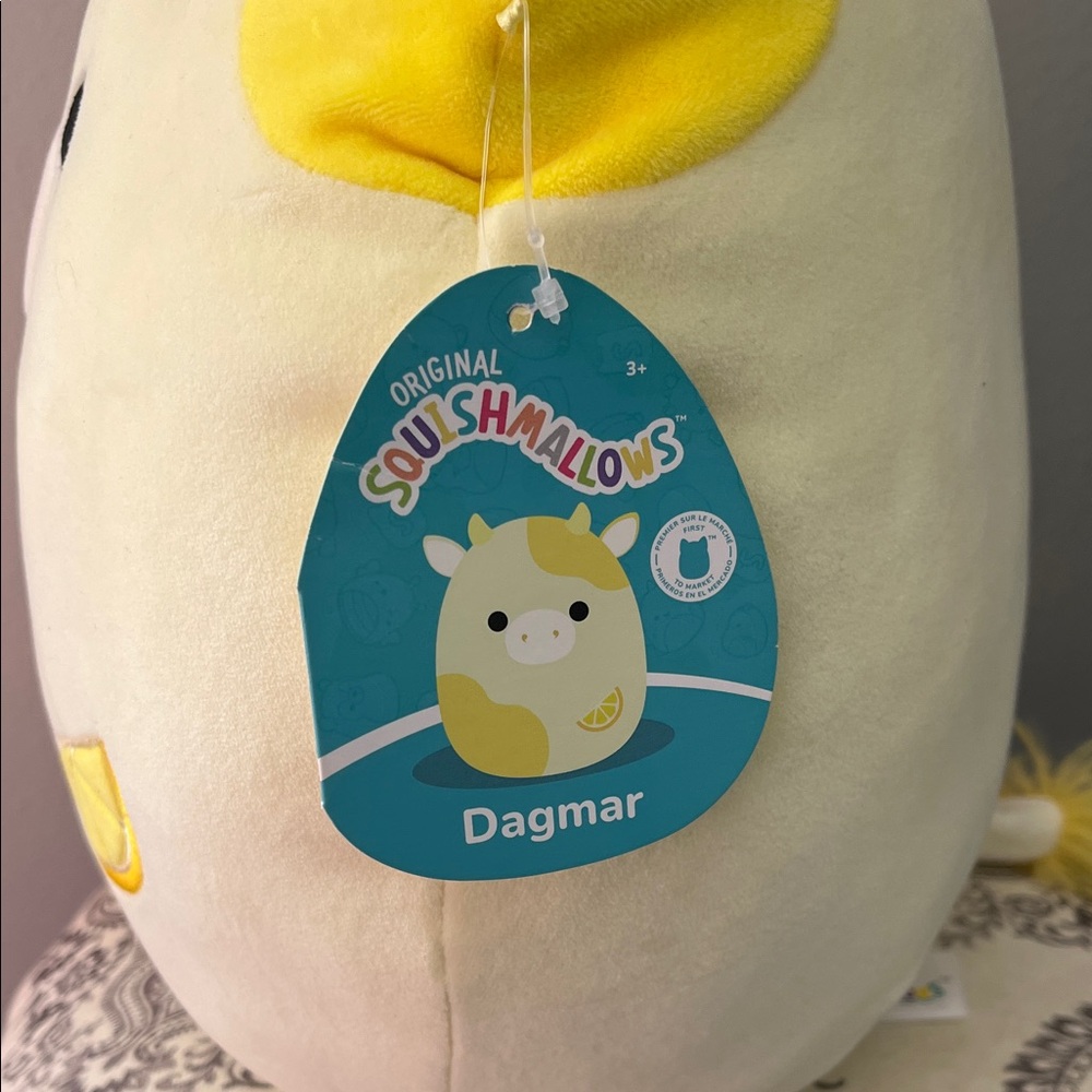 Squishmallows Yellow and Cream Cow Stuffed Animal - Picture 3 of 4